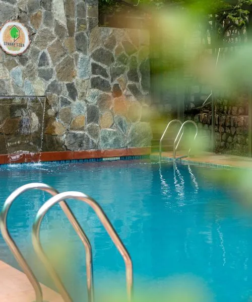 Outdoor swimming pool at Granny's Den Resort near Dehradun Uttarakhand