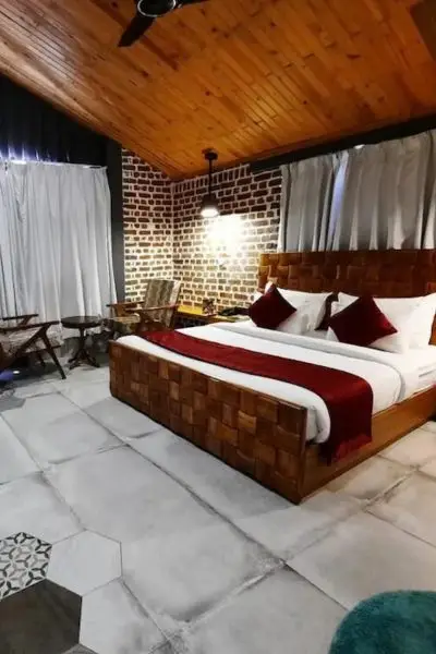 Big living room with catering area at Granny's Den wedding venue